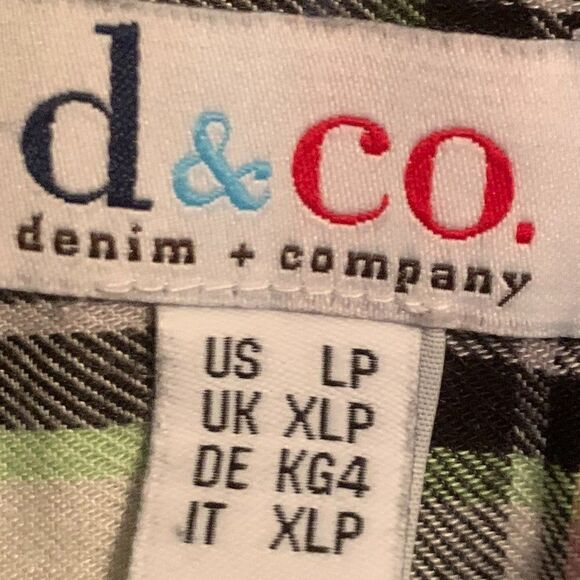 Denim&Co Long  Sleeve Button Down Multi-Color Dot Design Top Size Large - Picture 3 of 5